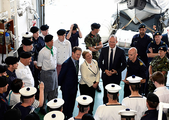 Ministers visit to L.É. Eithne in Malta.