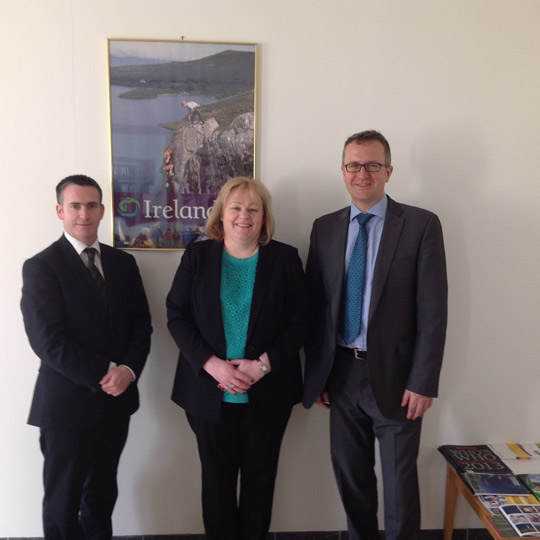 Minister English, Ambassador Callan and Ladislav Muller of EI