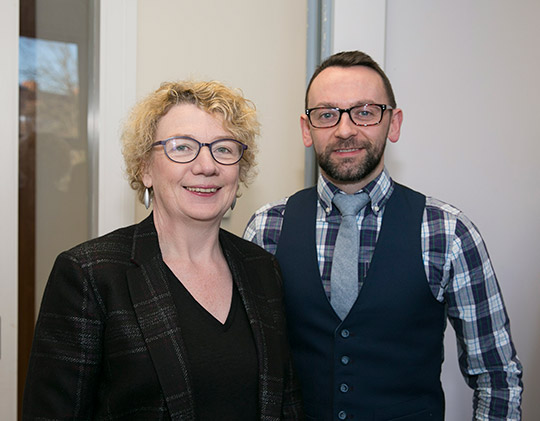 Her Excellency, Ambassador Aingeal O’Donoghue with Dr Kevin Cawley, Director of the Irish Institute of Korean Studies and coordinator of the MA in Asian Studies at UCC. Photo by Tomas Tyner, AVMS, UCC.