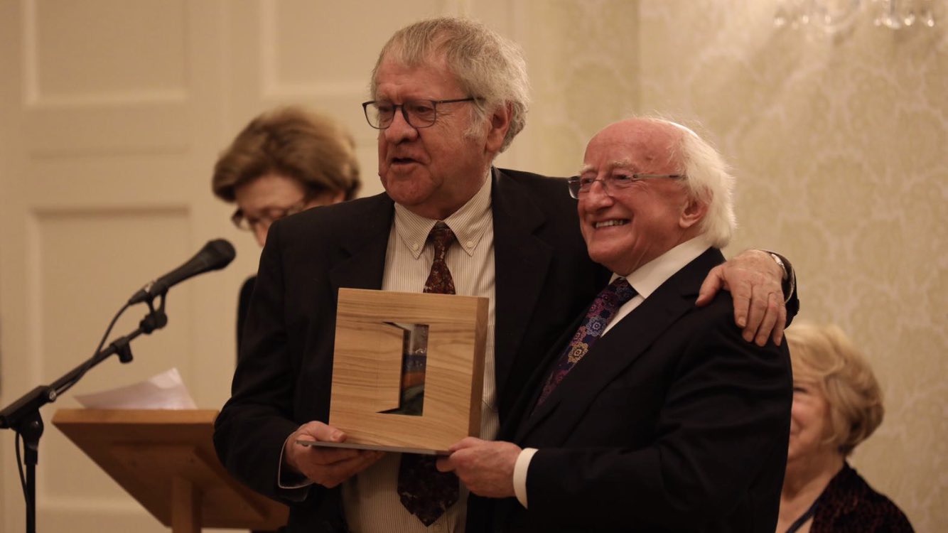 President Higgins with Author and PDSA recipient Ian Gibson