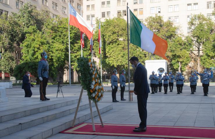 Tánaiste Visit to Chile Wreath Ceremony