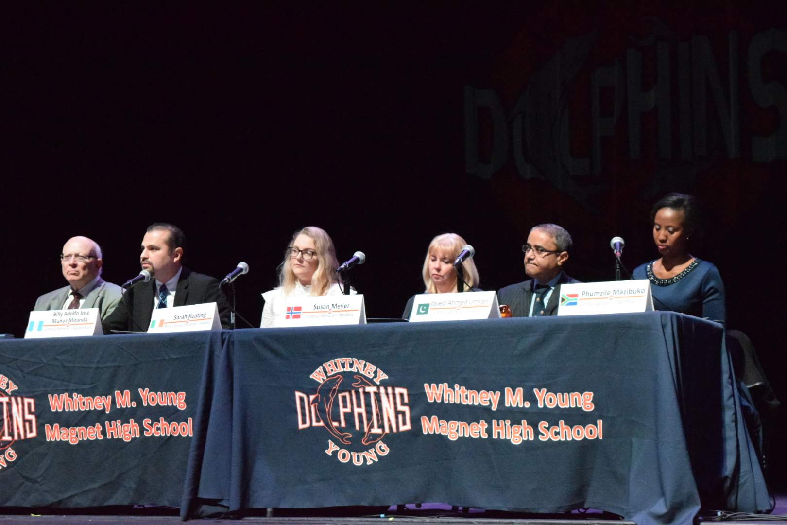 Vice Consul Keating addresses students at Whitney Young High School on Climate Change