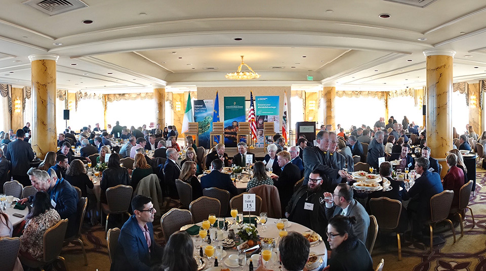 Minister Simon Harris addressing the inaugural “Team Ireland” Business Breakfast at the Fairmont Hotel, San Francisco. (Photo credit jGuerzon Pictorials)