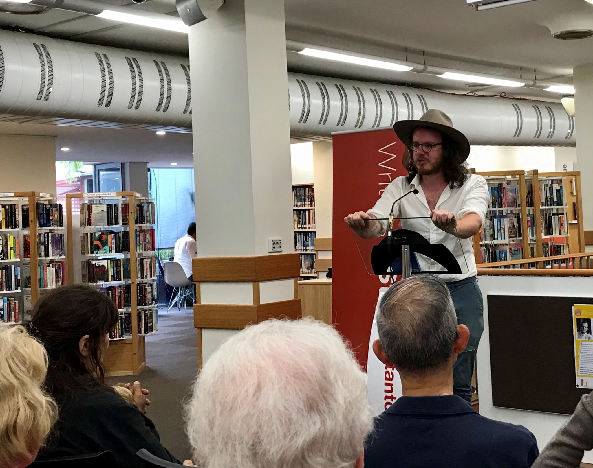 Irish author John Connell reading from "The Cow Book" at Stanton Library