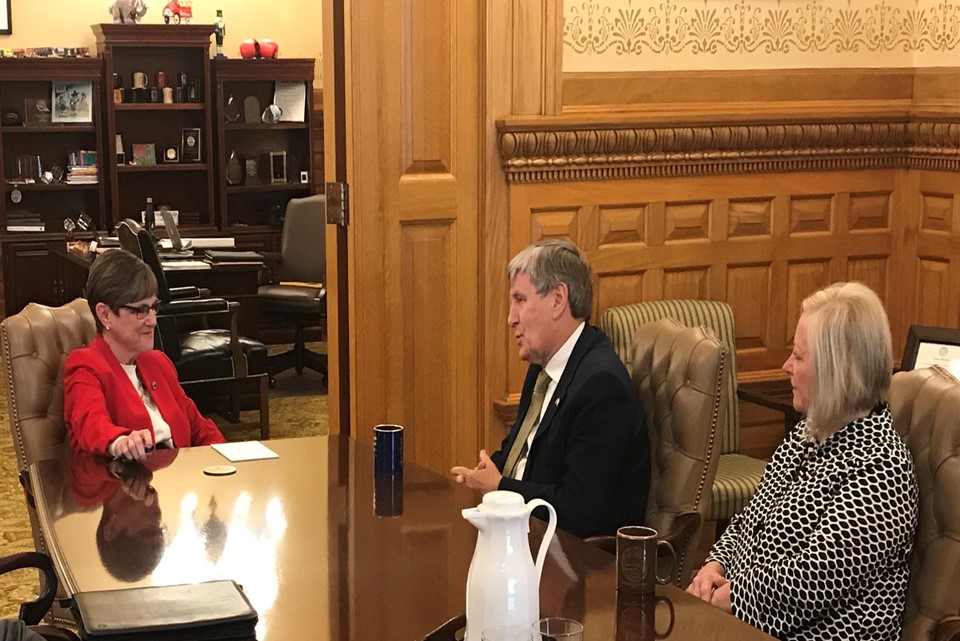 Photo of Ambassador Dan Mulhall and the Kansas Governor Laura Kelly 